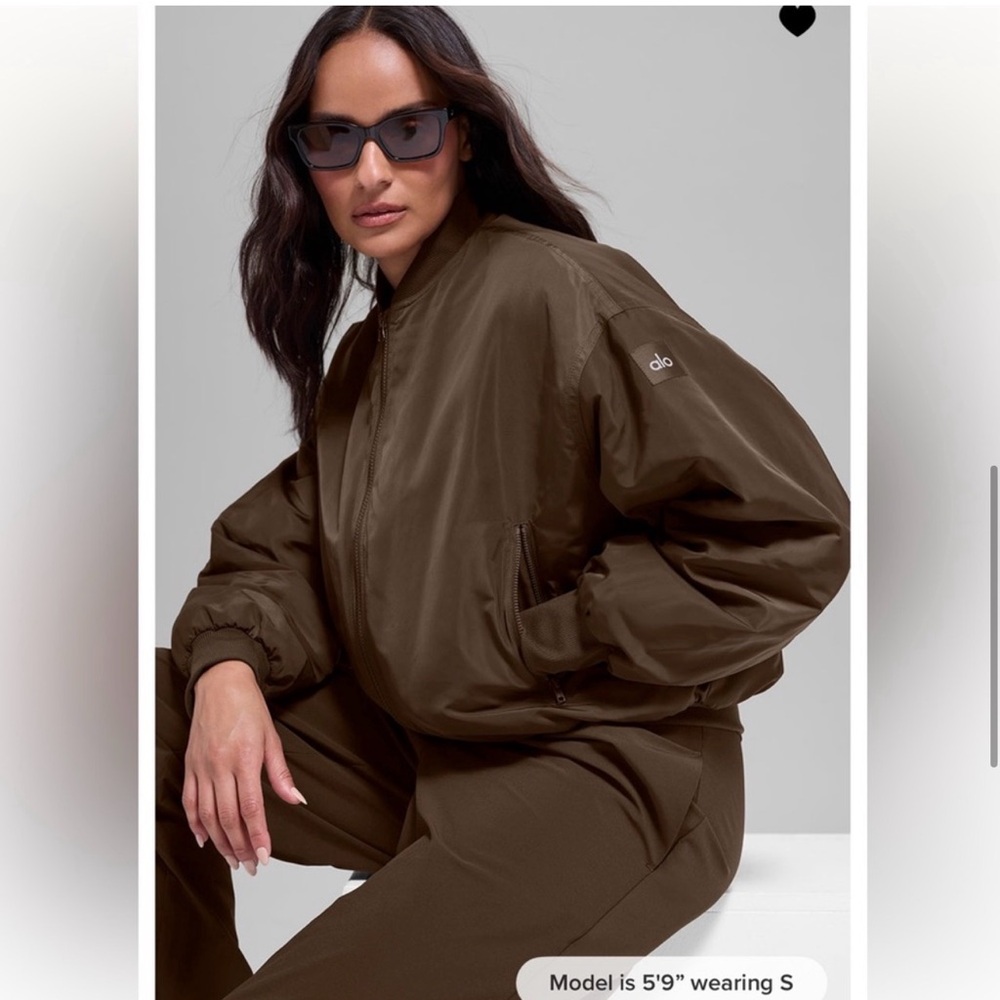 ALO Faux Fur Brown Bomber Jacket